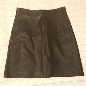 Theory Leather Skirt Sz 8 Black 100% Lamb